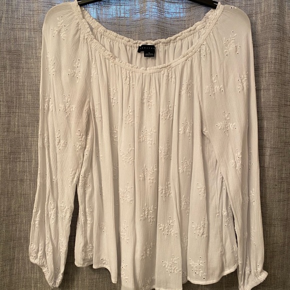 Cream embroidered blouse 1X - Picture 1 of 4